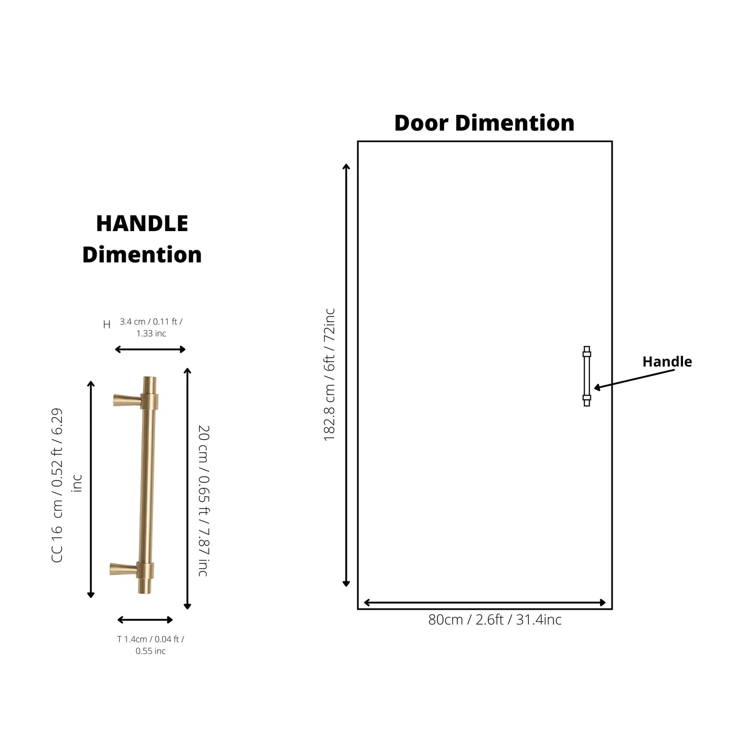 B-0054 Seraphine solid brass cabinet pull handle, brushed gold, sizes 50mm, 128mm, 165mm, 200mm, 230mm &amp; 265mm, for kitchen drawers &amp; wardrobes by Mantara.