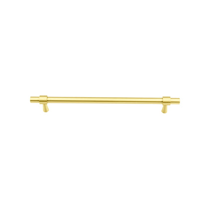 B-0054 Seraphine solid brass cabinet pull handle, brushed gold, sizes 50mm, 128mm, 165mm, 200mm, 230mm &amp; 265mm, for kitchen drawers &amp; wardrobes by Mantara.