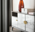 The Mantara B-0030 Shan Shui Handle (M) is a modern brass handle in brushed gold, ideal for wardrobes, doors, cupboards, and cabinets.