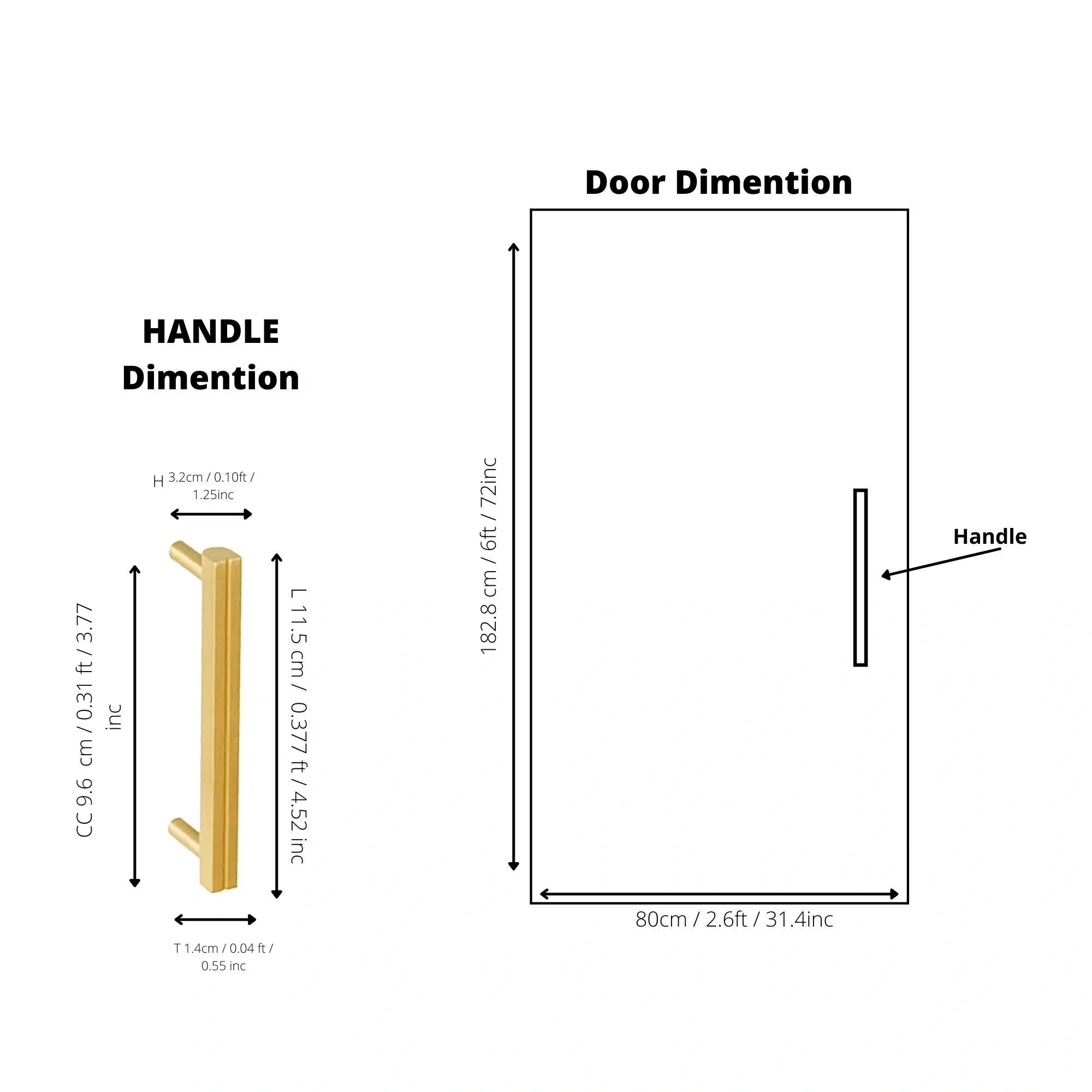 Mantara Skyline Handle B-0055 is a modern brushed brass handle in gold, ideal for main doors, cabinets, and drawers.