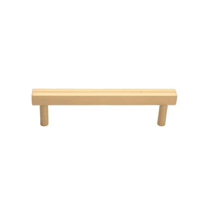 B-0055 Skyline solid brass cabinet pull handle, brushed gold, sizes 115mm &amp; 245mm, for kitchen drawers &amp; wardrobes by Mantara.
