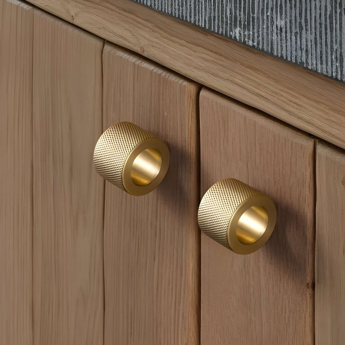 B-0140 solid brass cabinet knob, gold brushed finish, size 30mm, for kitchen drawers & wardrobes by Mantara
