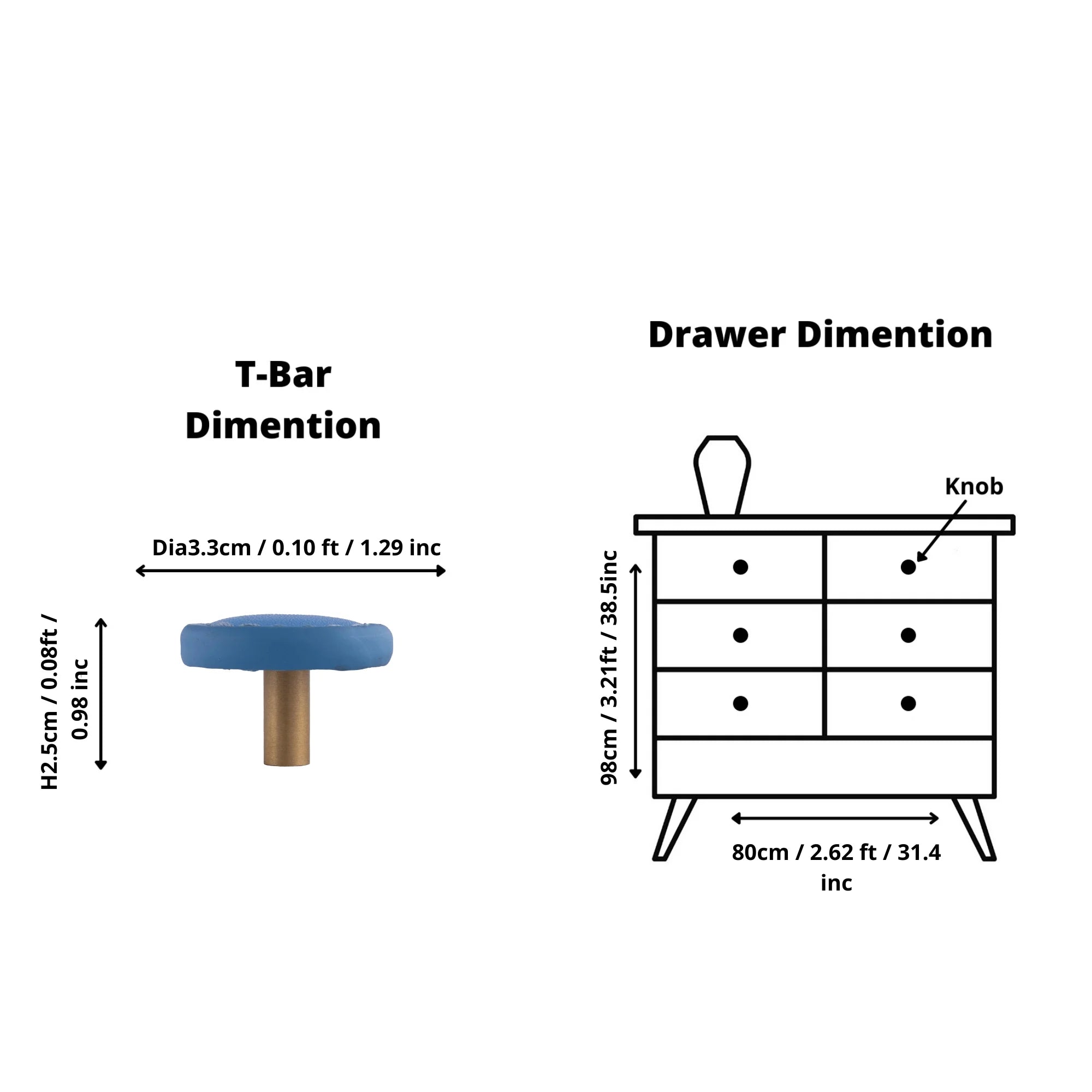 The Mantara L-0008 Sofia Round Knob is a modern leather knob in blue, ideal for cabinets and wardrobes.