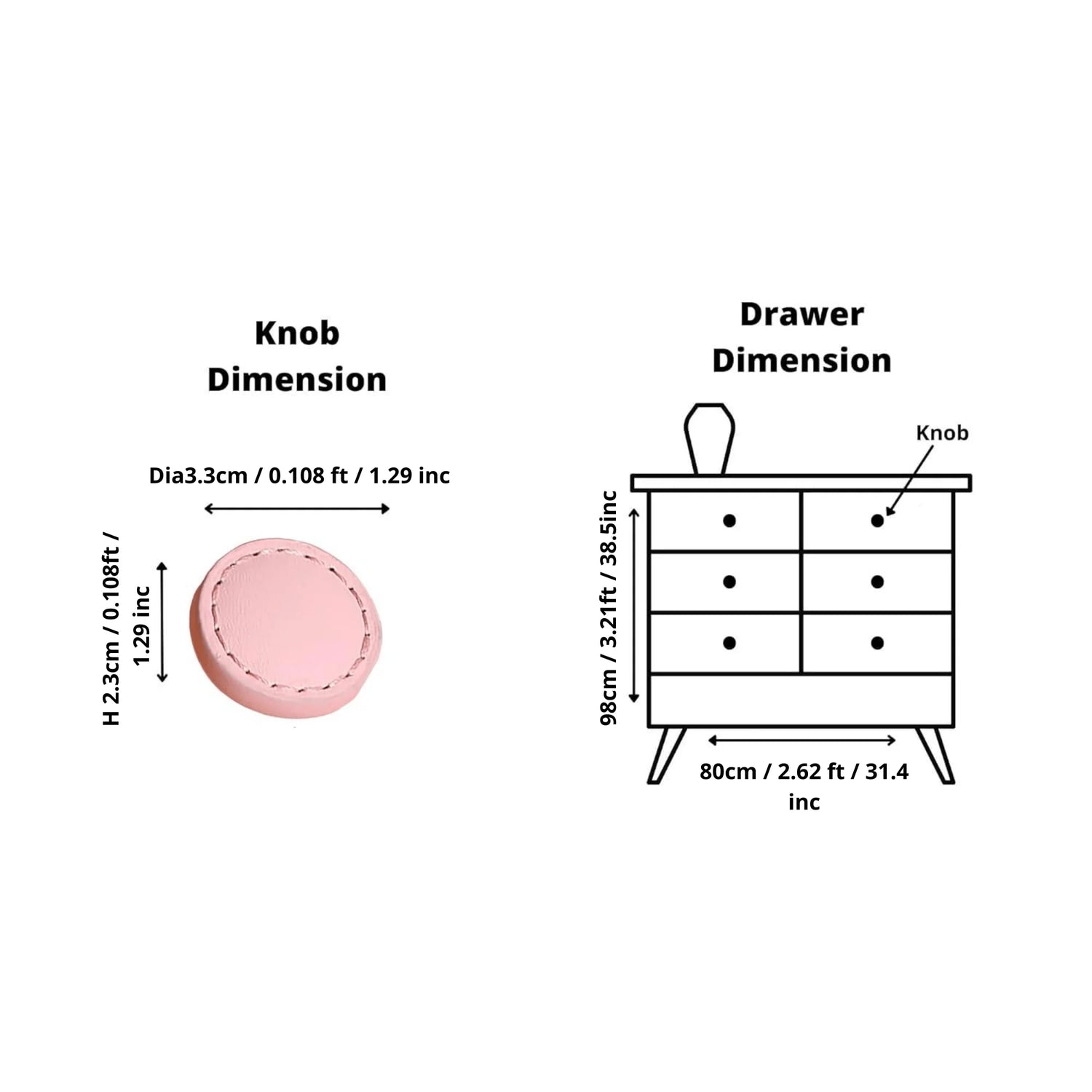 The Mantara L-0008 Sofia Round Knob is a modern leather knob in pink, ideal for cabinets and wardrobes.