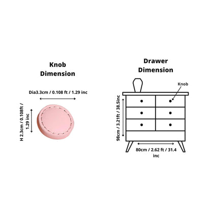The Mantara L-0008 Sofia Round Knob is a modern leather knob in pink, ideal for cabinets and wardrobes.