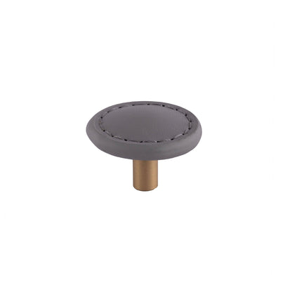 Sofia Round knob Knob 33mm / Grey / Leather - M A N T A R A
