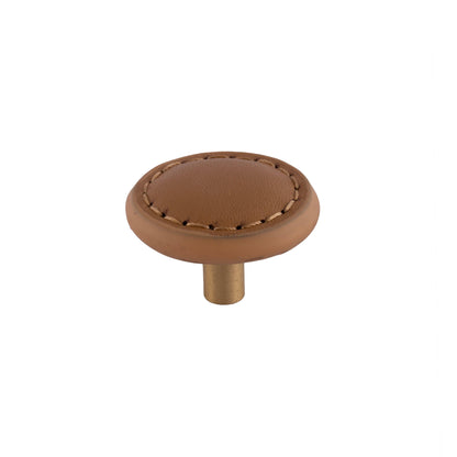 Sofia Round knob Knob 33mm / Grey / Leather - M A N T A R A