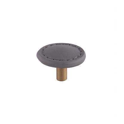 Sofia Round knob Knob 33mm / Grey / Leather - M A N T A R A