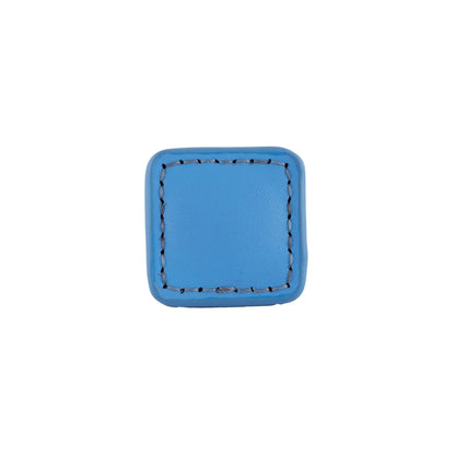 The Mantara L-0008 Sofia Square Knob is a modern leather knob in blue, perfect for cabinets and drawers.