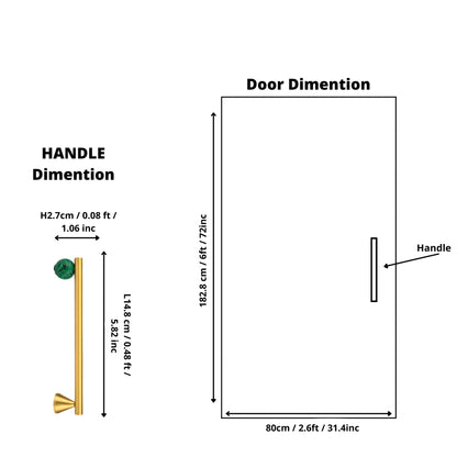 The Mantara C-0022 Solstice Handle is a modern crystal and brass handle in green , ideal for wardrobes, drawers, and cabinets.
