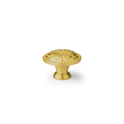 Glossy Sovereign knob B-0012, gold brass, Dia30mm H20mm, for kitchen &amp; cabinet use by Mantara