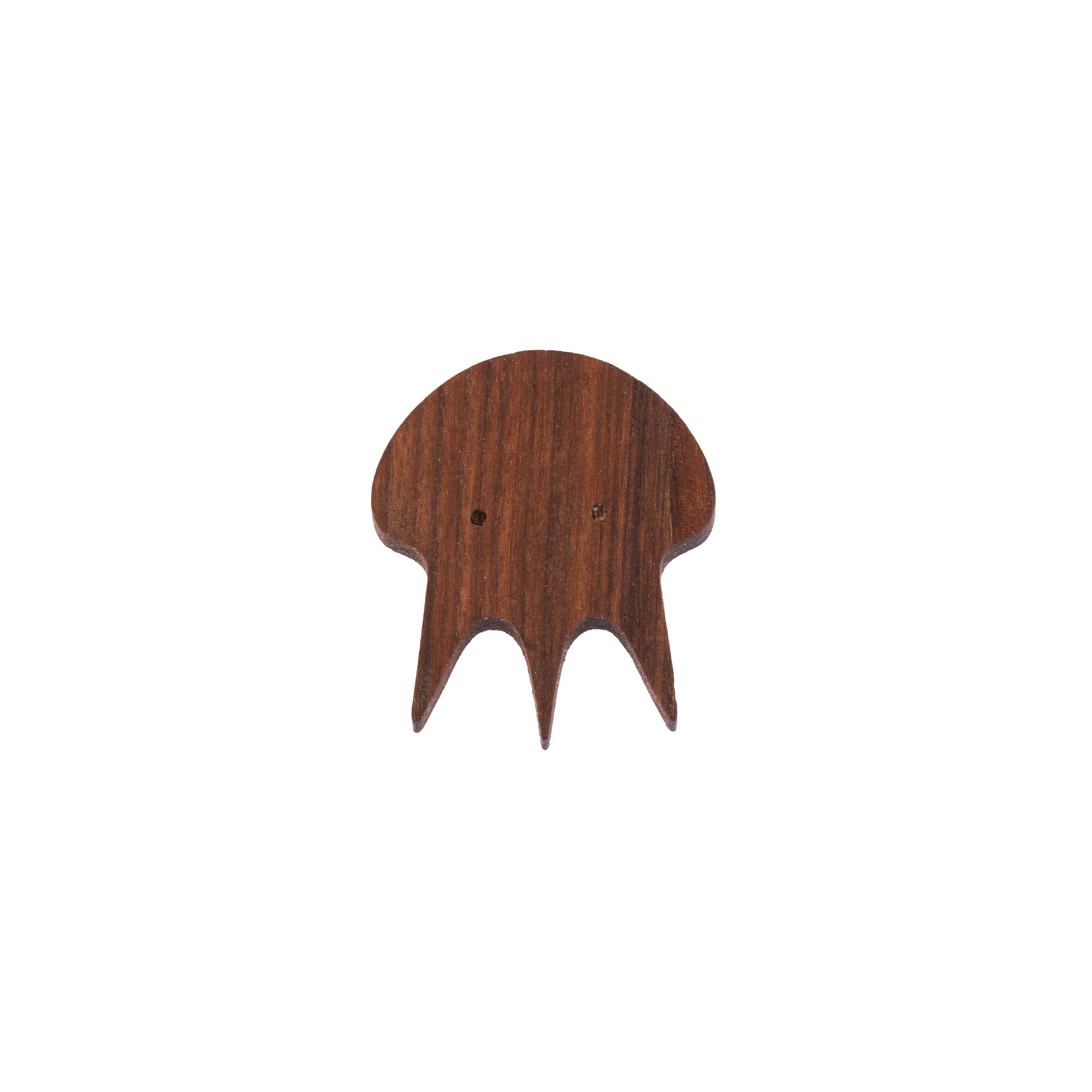 Squid Wooden Knob Hook 60mm / Brown / Wood - M A N T A R A
