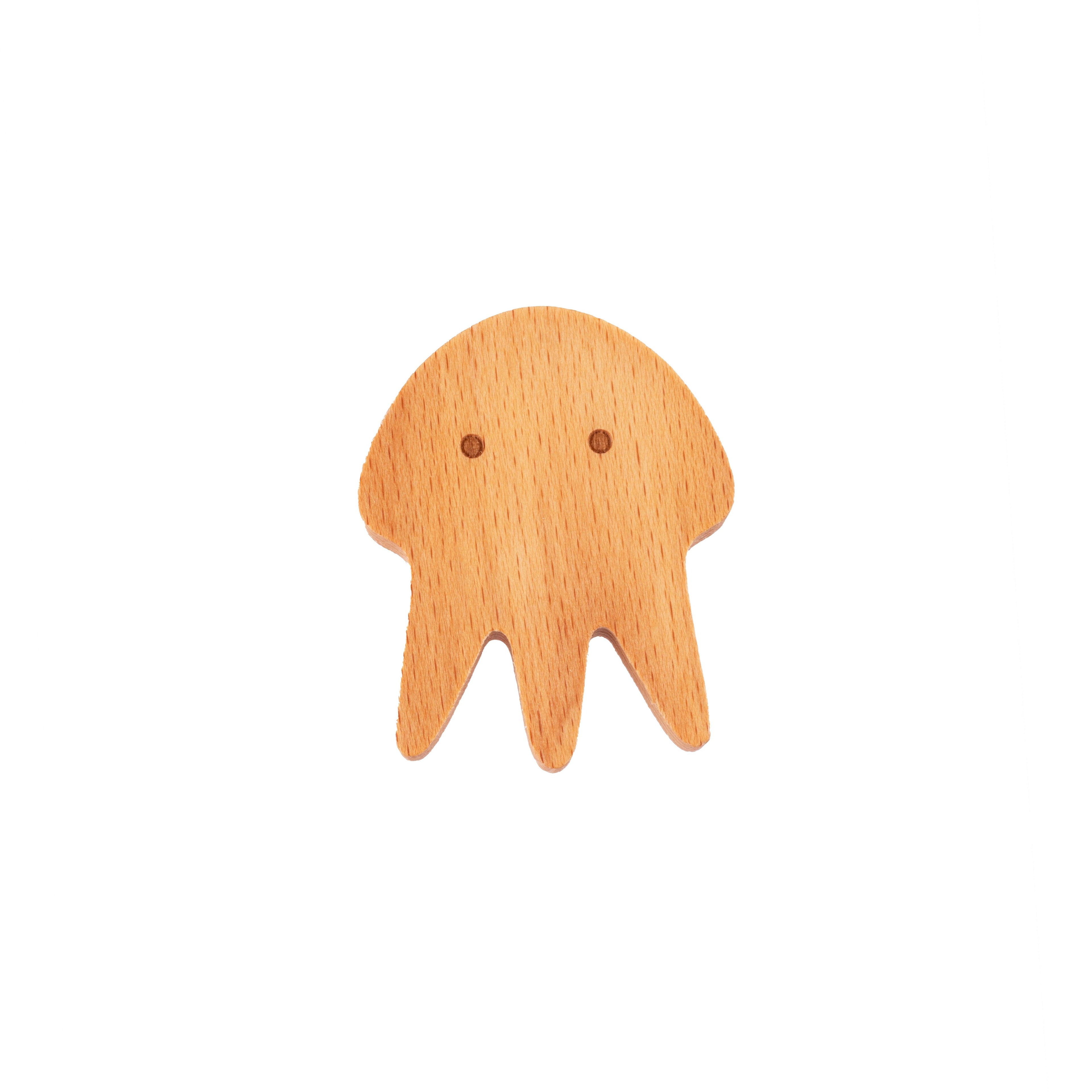 Squid Wooden Knob Hook 60mm / Brown / Wood - M A N T A R A