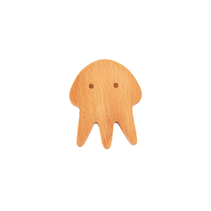 Squid Wooden Knob Hook 60mm / Brown / Wood - M A N T A R A