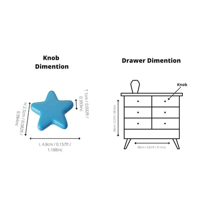 The Mantara CR-0002 Star Knob is a modern ceramic knob in blue, ideal for bedrooms, drawers, and cabinets.