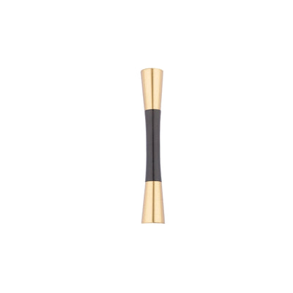Mantara Sylvia Handle W-0014 is a modern brass &amp; wood handle in  black+gold, ideal for wardrobes &amp; drawers.
