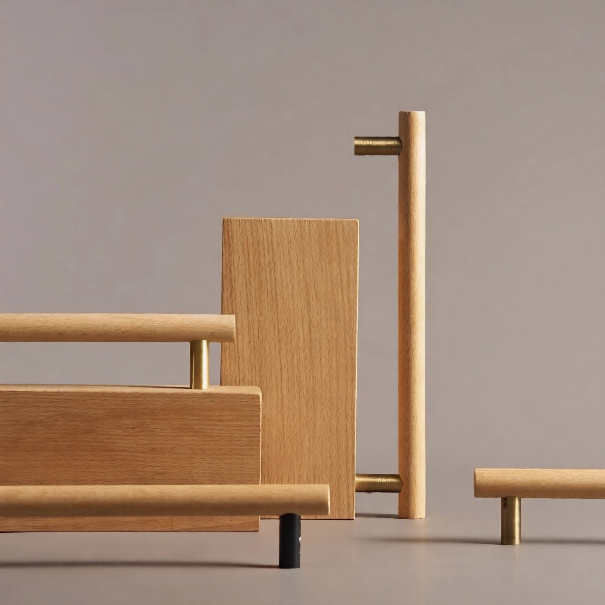 Mantara Modern Pull Handle  W-0058 is a polished wood handle in gold, black, bronze for drawers and cabinets.