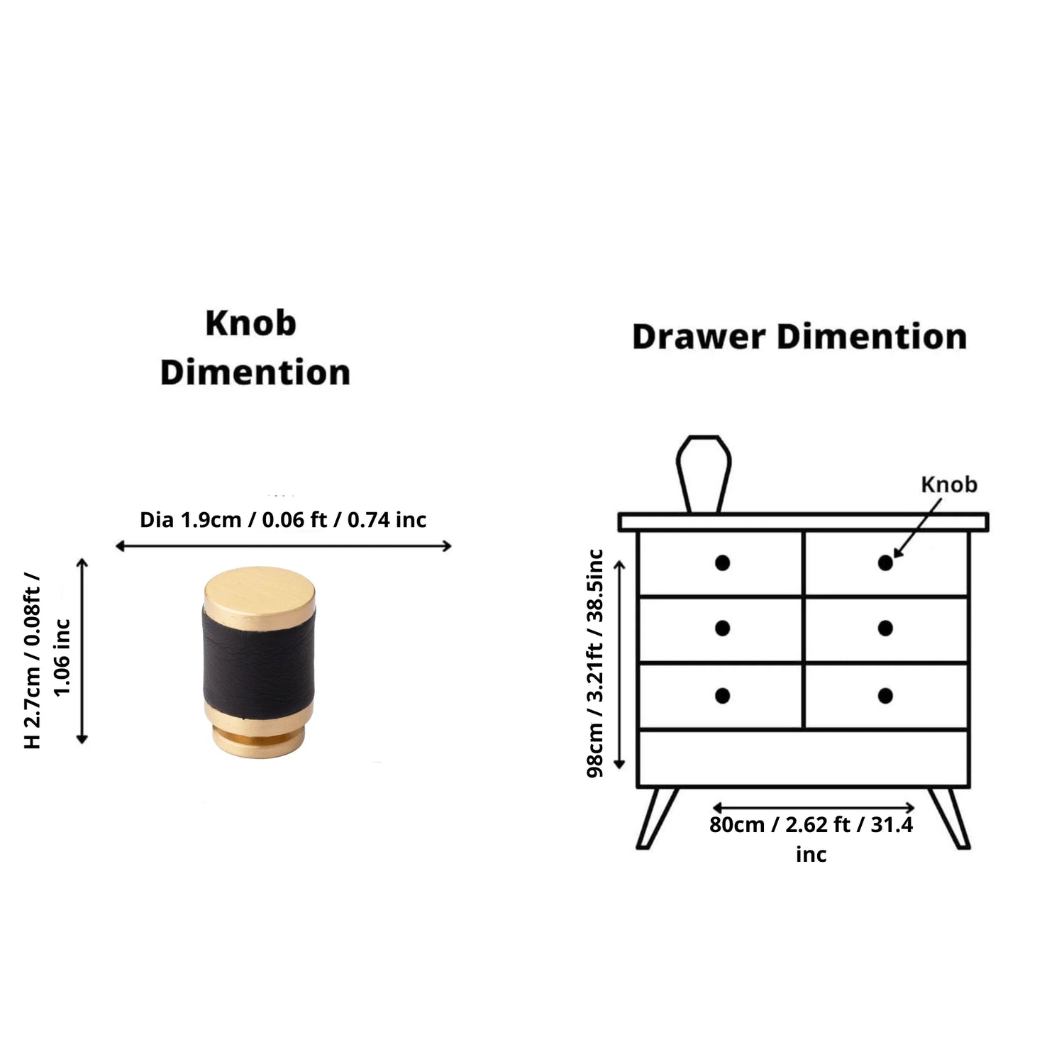 The Mantara L-0003 Tanner Knob is a modern brass and leather knob in black, perfect for cabinets and furniture.