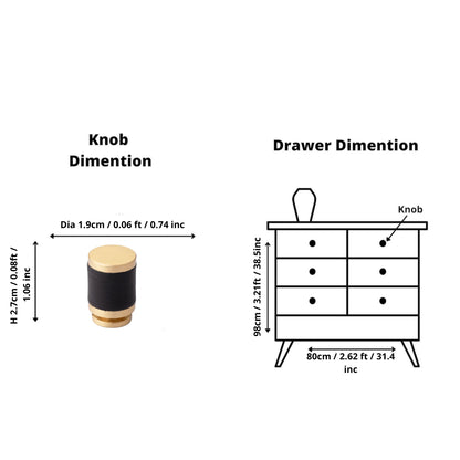 The Mantara L-0003 Tanner Knob is a modern brass and leather knob in black, perfect for cabinets and furniture.