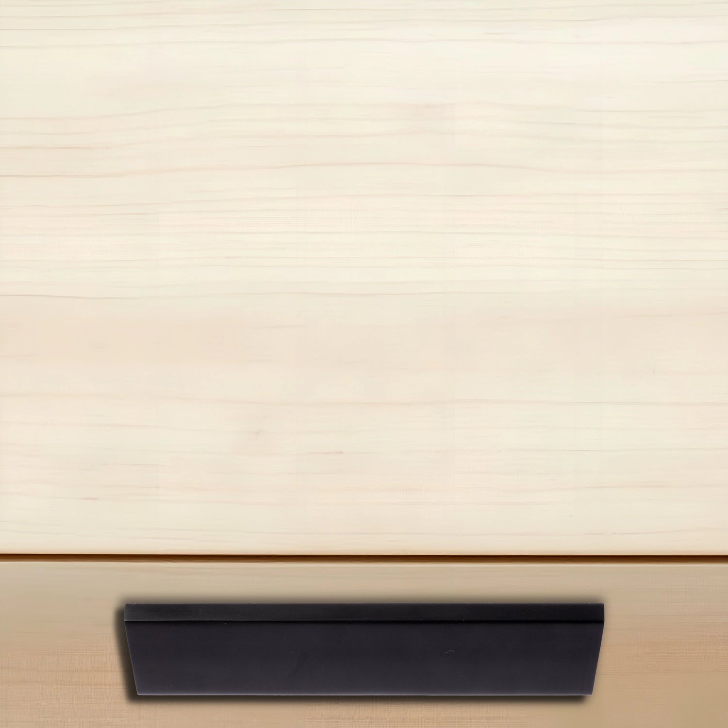 Mantara Tara handle AL-0015, black aluminum cabinet pull, L150mm CC128mm, brushed finish for kitchen drawers