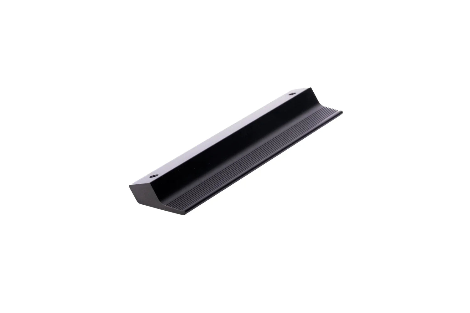 The Mantara AL-0015 Tara Handle is a modern black aluminum handle with a brushed finish, ideal for kitchens, drawers, and cabinets.