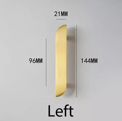 The Tarang hanlde by Mantara (B-0104) is a brushed brass modern pair knob in gold, perfect for wardrobes, doors, and kitchens.
