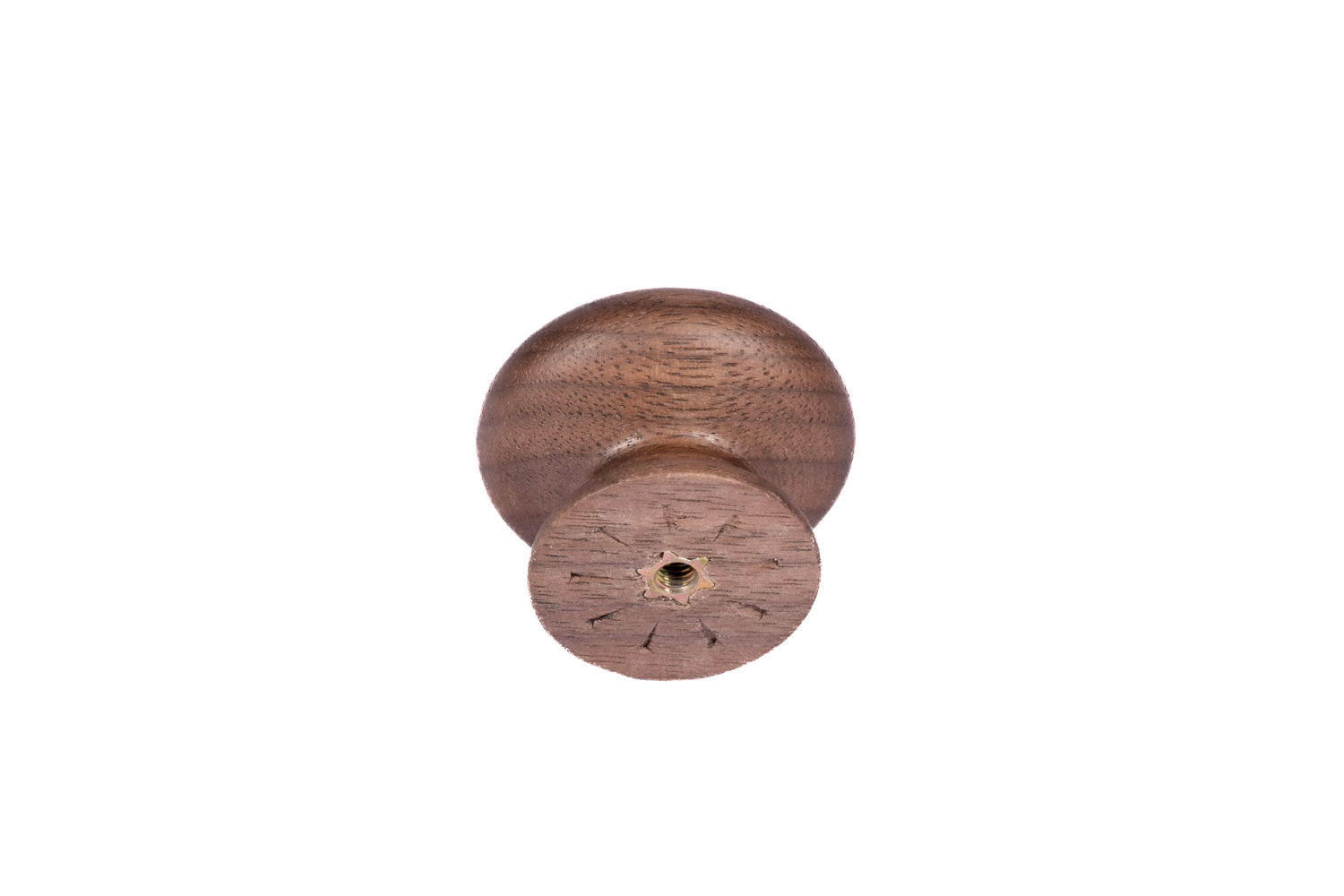 Mantara Tectona Knob W-0054 is a modern walnut wood knob with brushed finish, ideal for kitchen drawers, dresser drawers.