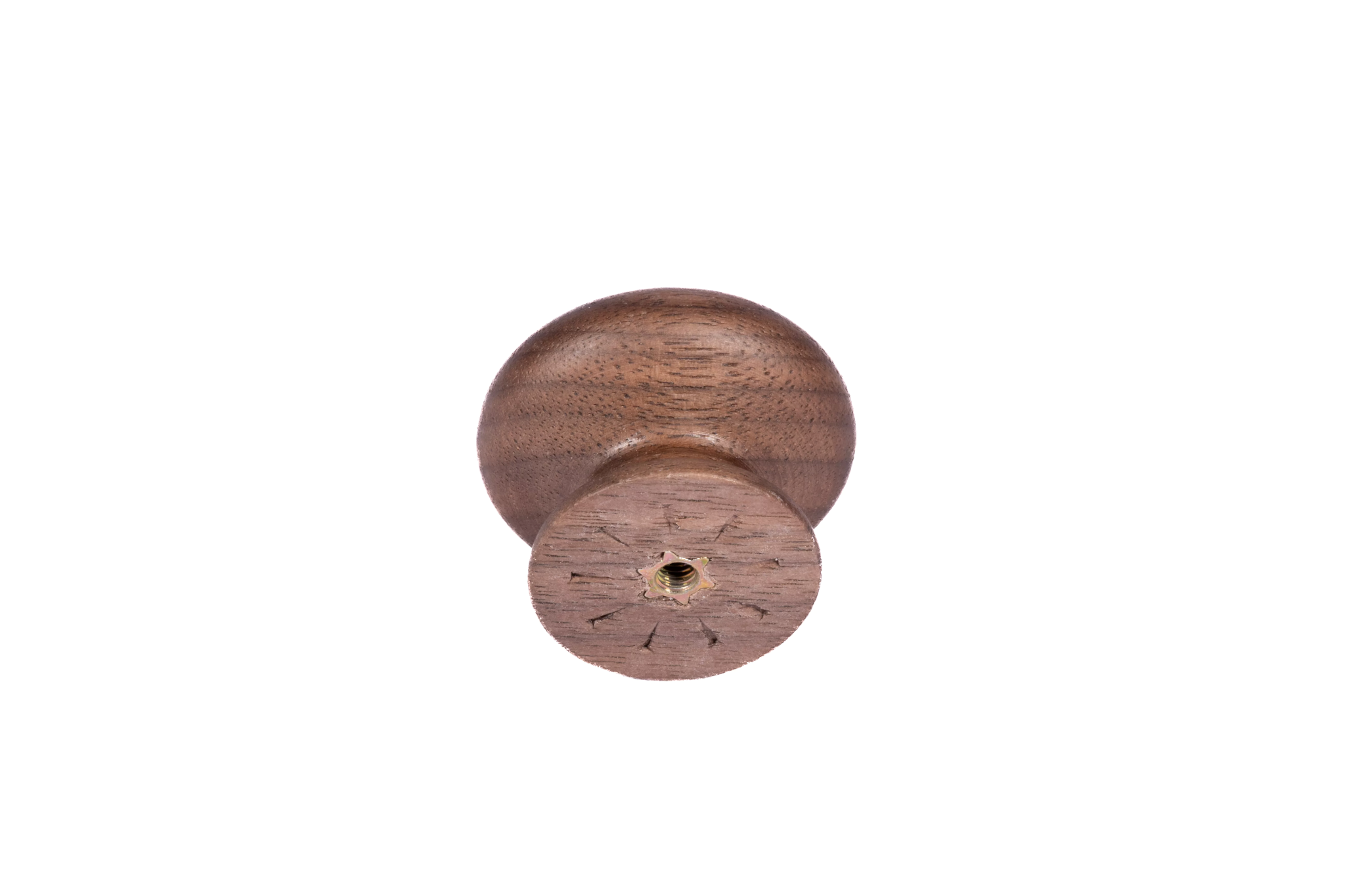 Mantara Tectona Knob W-0054 is a modern walnut wood knob with brushed finish, ideal for kitchen drawers, dresser drawers.