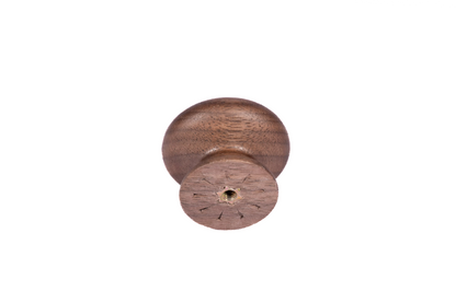 Mantara Tectona Knob W-0054 is a modern walnut wood knob with brushed finish, ideal for kitchen drawers, dresser drawers.