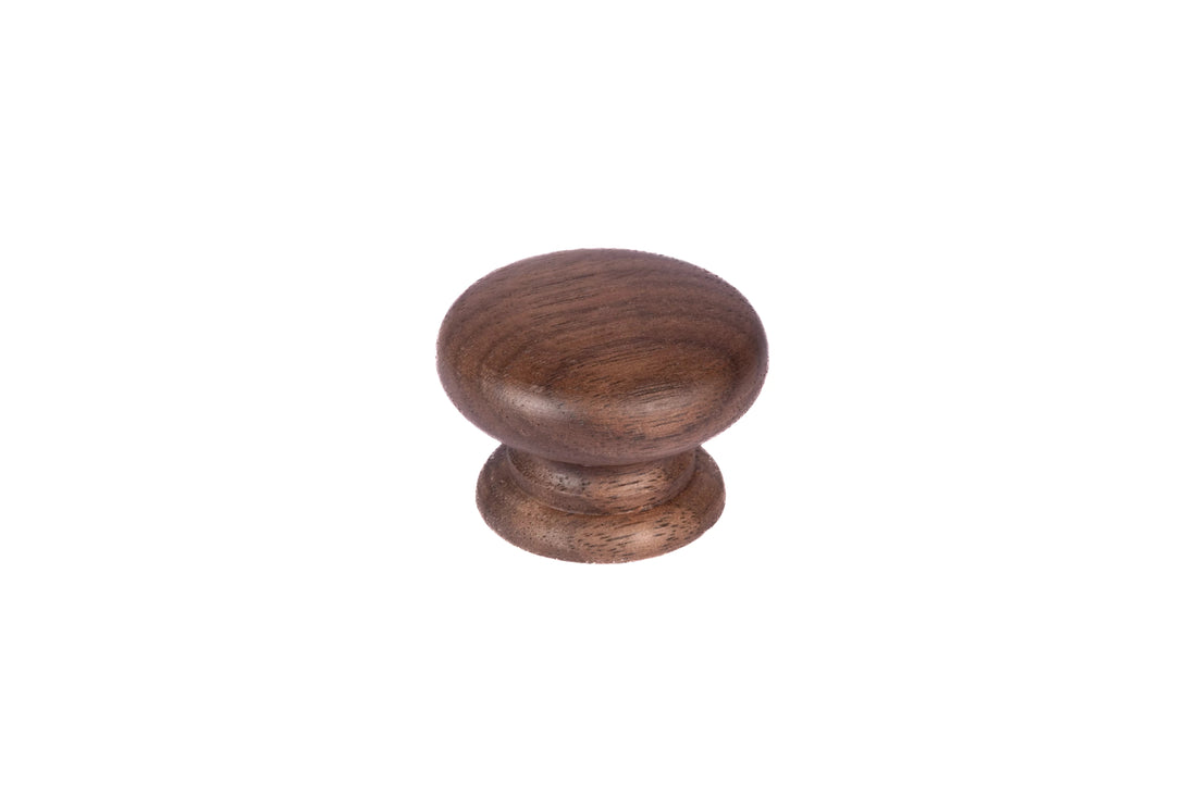 Mantara Tectona Knob W-0054 is a modern walnut wood knob with brushed finish, ideal for kitchen drawers, dresser drawers.