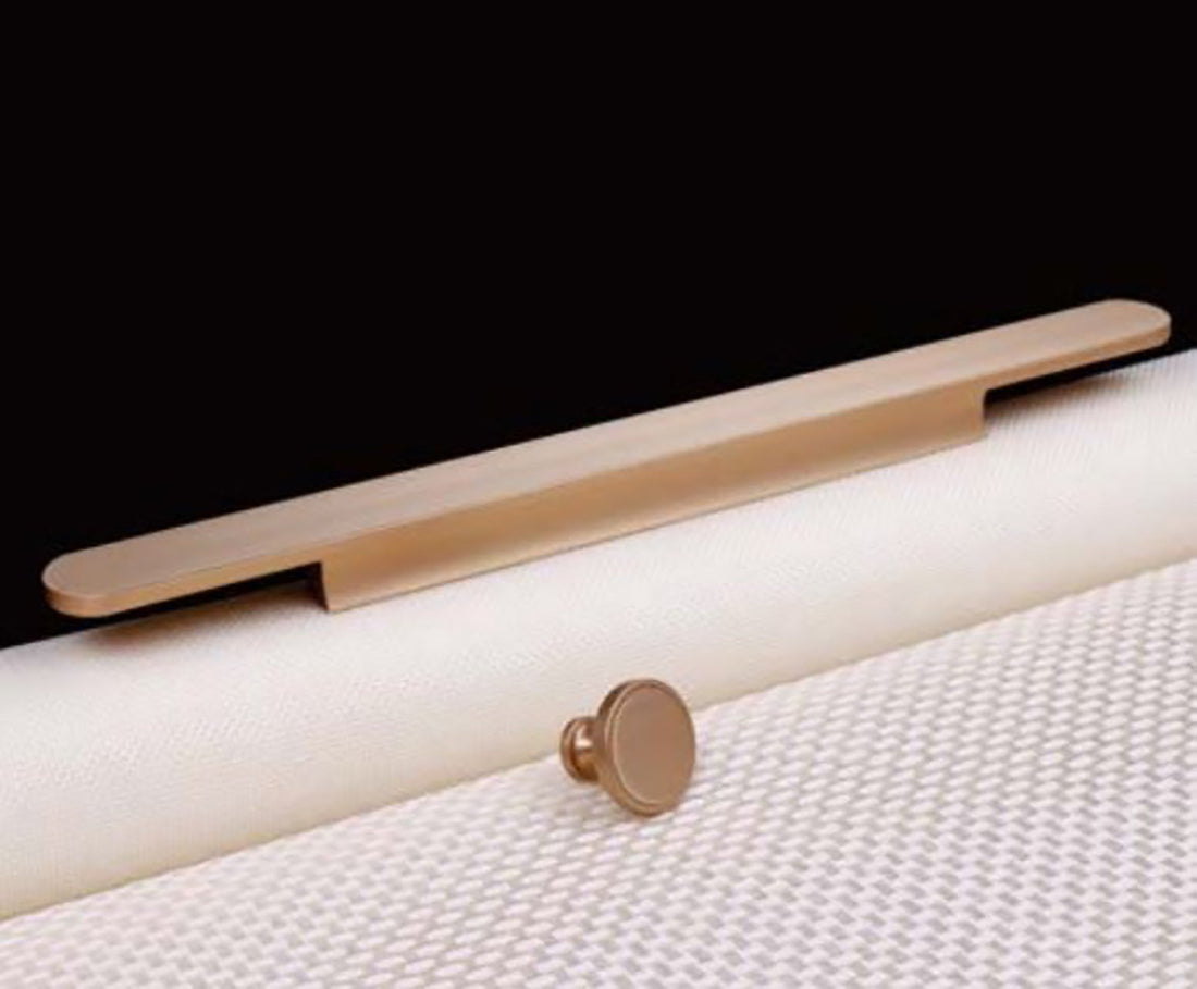 Thea handle AL-0010, gold aluminum, L300mm CC160mm, brushed finish, for wardrobes &amp; cabinets by Mantara