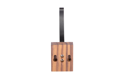 Mantara Thorne Hook W-0032 is a modern space aluminum and walnut hook in black and  ideal for kitchen and dresser drawers.
