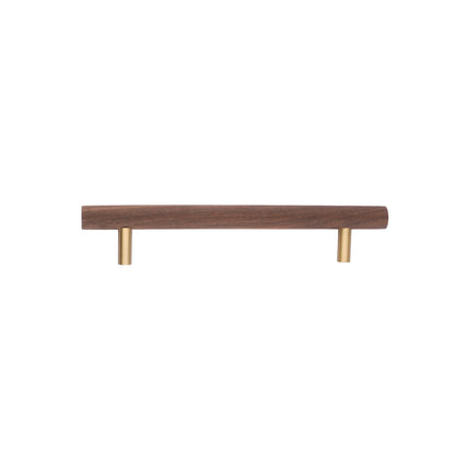 Tudor Handle W-0007 in walnut &amp; brass, sizes 70–392mm, for main doors, wardrobes, cabinets, furniture &amp; almirahs—by Mantara.