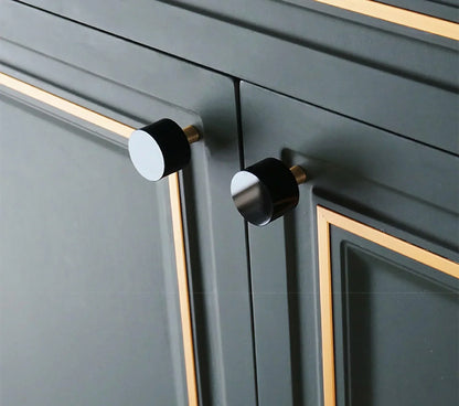 Decorative drawer knob, crystal, black &amp; brass, Mantara, Twilight Crystal Knob, A-0002 - buy knobs, drawer knobs.