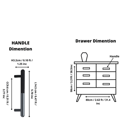 Urbane bar handle AL-0003, black aluminum, L145mm CC96mm, matte finish, for wardrobes &amp; cabinets by Mantara