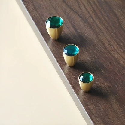 Mantara Verdura Knob SKU C-0025 is a modern crystal knob in green finish, ideal for kitchens, drawers, bedrooms, and bathrooms.