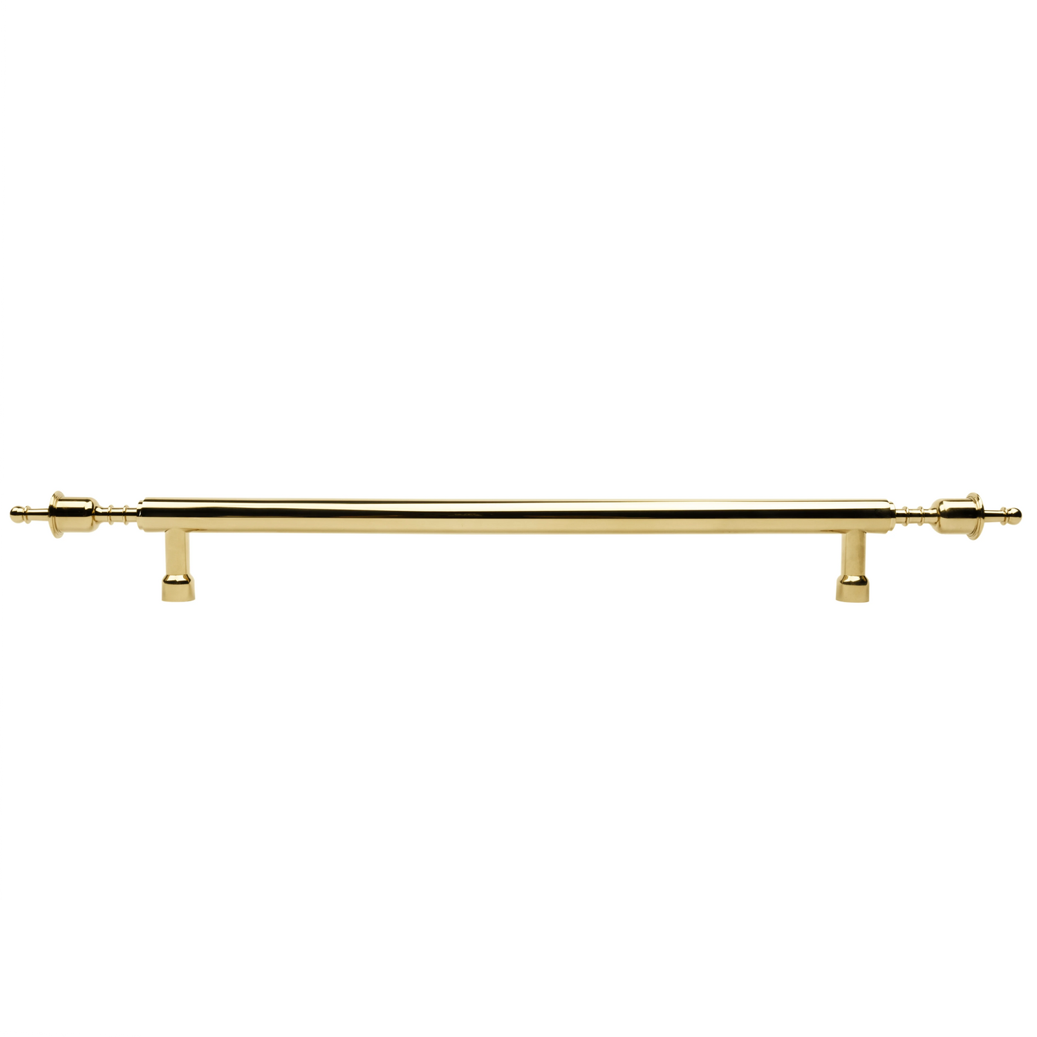  B‑0070 Victoria solid brass pull handle in polished gold finish, 332 mm length with 224 mm center‑to‑center, ideal for main doors, wardrobes, kitchens, and cabinets.