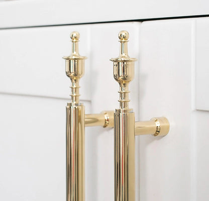 Mantara Victoria Handle B-0070 is a modern polished brass handle in gold, ideal for doors, wardrobes, and cabinets.