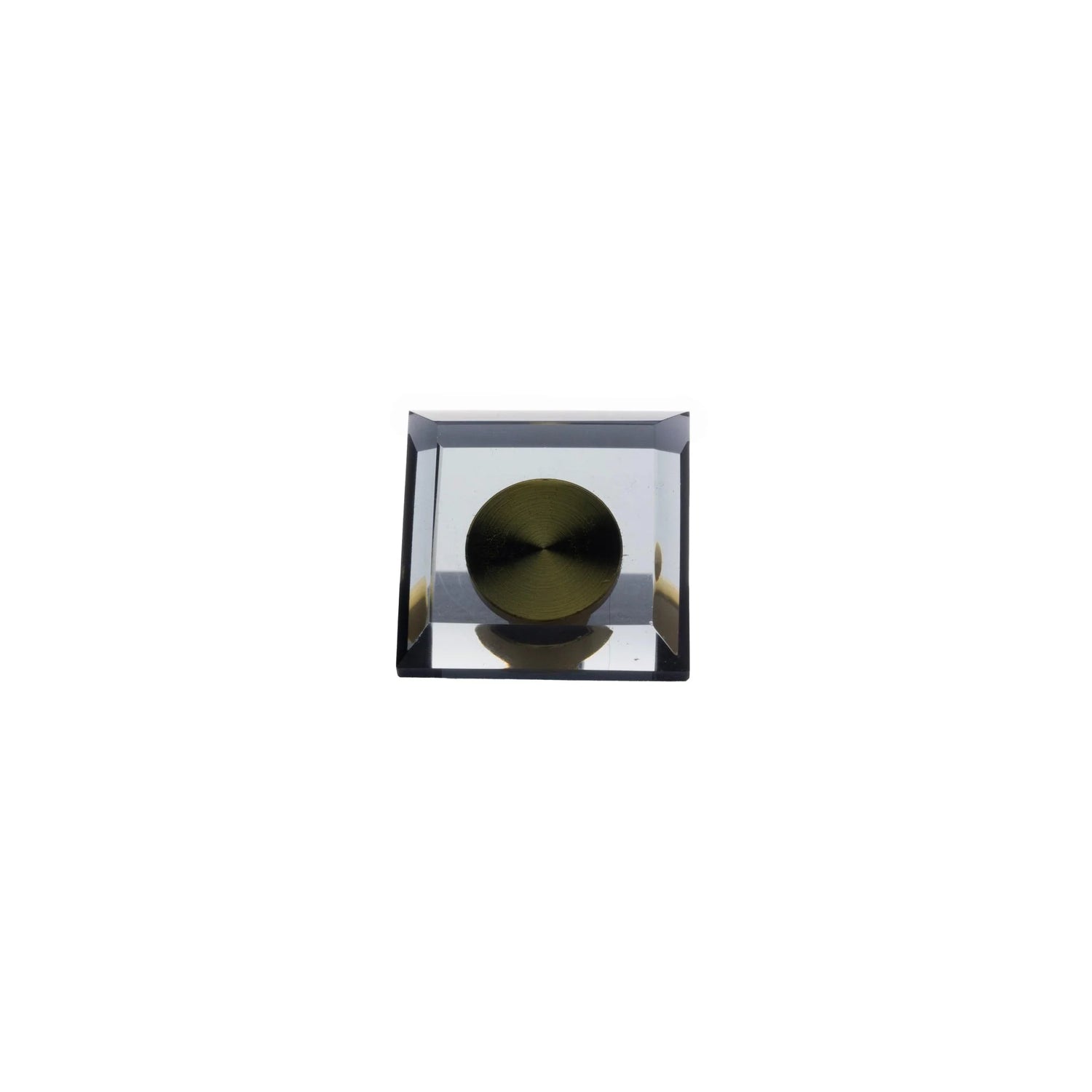 The Mantara A-0013 Void Knob is a modern black brass and acrylic knob with polished finish, perfect for doors, drawers, and cabinets.