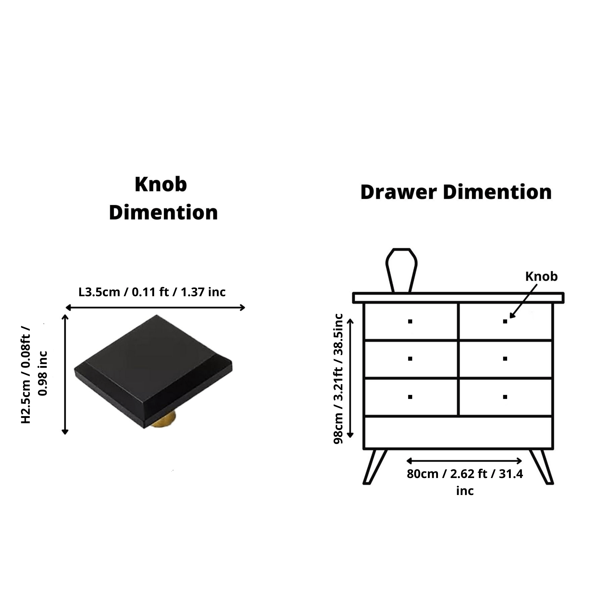 A contemporary drawer knob made of durable brass and acrylic in polished black finish, model A-0013 by Mantara, SKU A-0013.