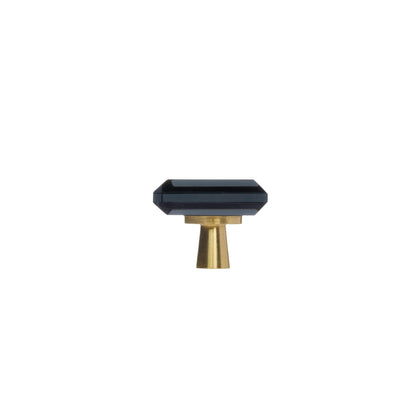 The Mantara A-0013 Void Knob is a modern black brass and acrylic knob with polished finish, perfect for doors, drawers, and cabinets.