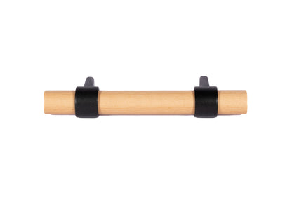 Mantara Walden Handle W-0035 is a modern zinc alloy and beech wood handle in  black ideal for kitchen and dresser drawers.