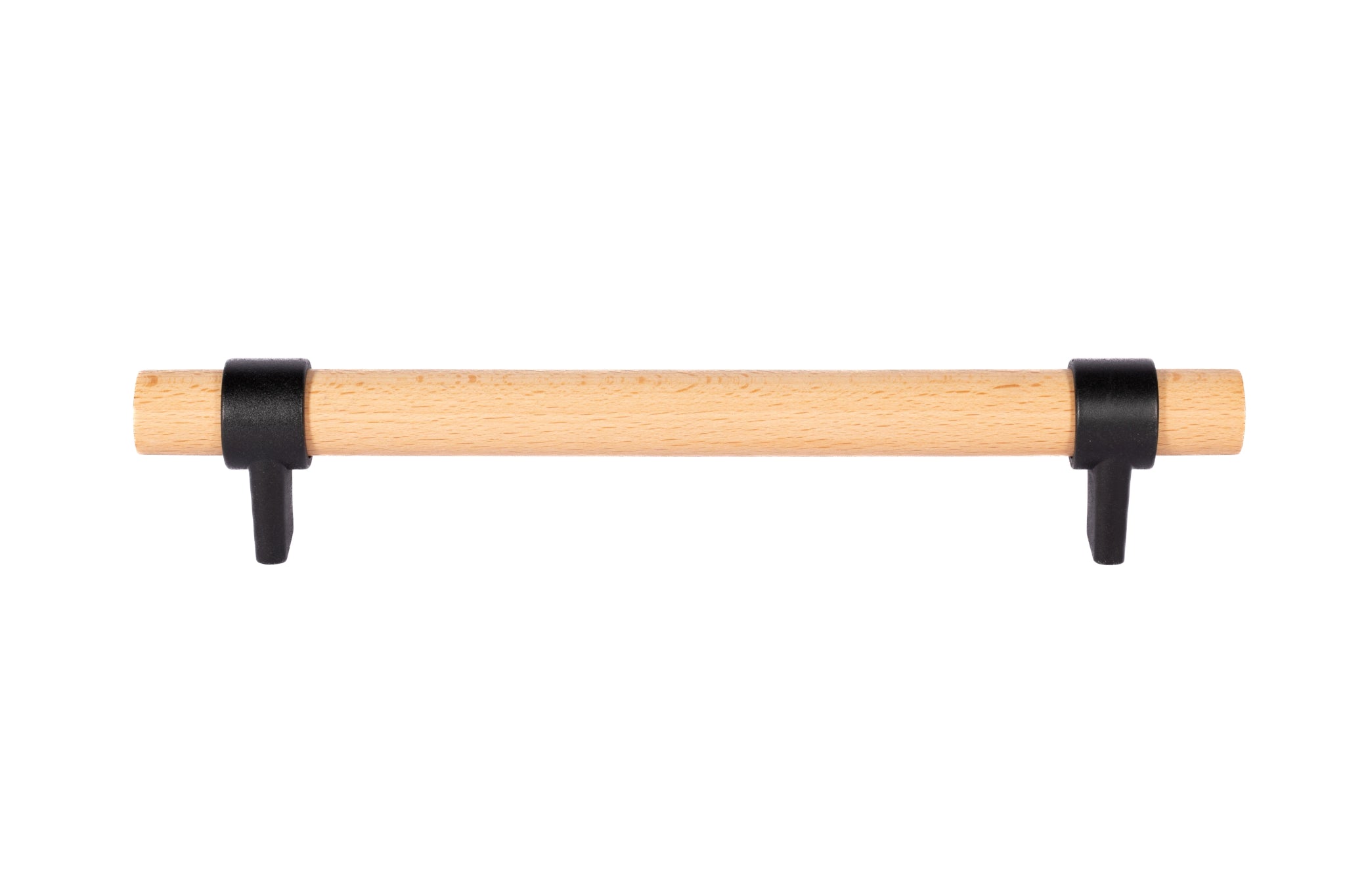 Mantara Walden Handle W-0035 is a modern zinc alloy and beech wood handle in  black ideal for kitchen and dresser drawers.