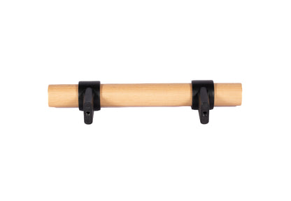 Mantara Walden Handle W-0035 is a modern zinc alloy and beech wood handle in  black ideal for kitchen and dresser drawers.