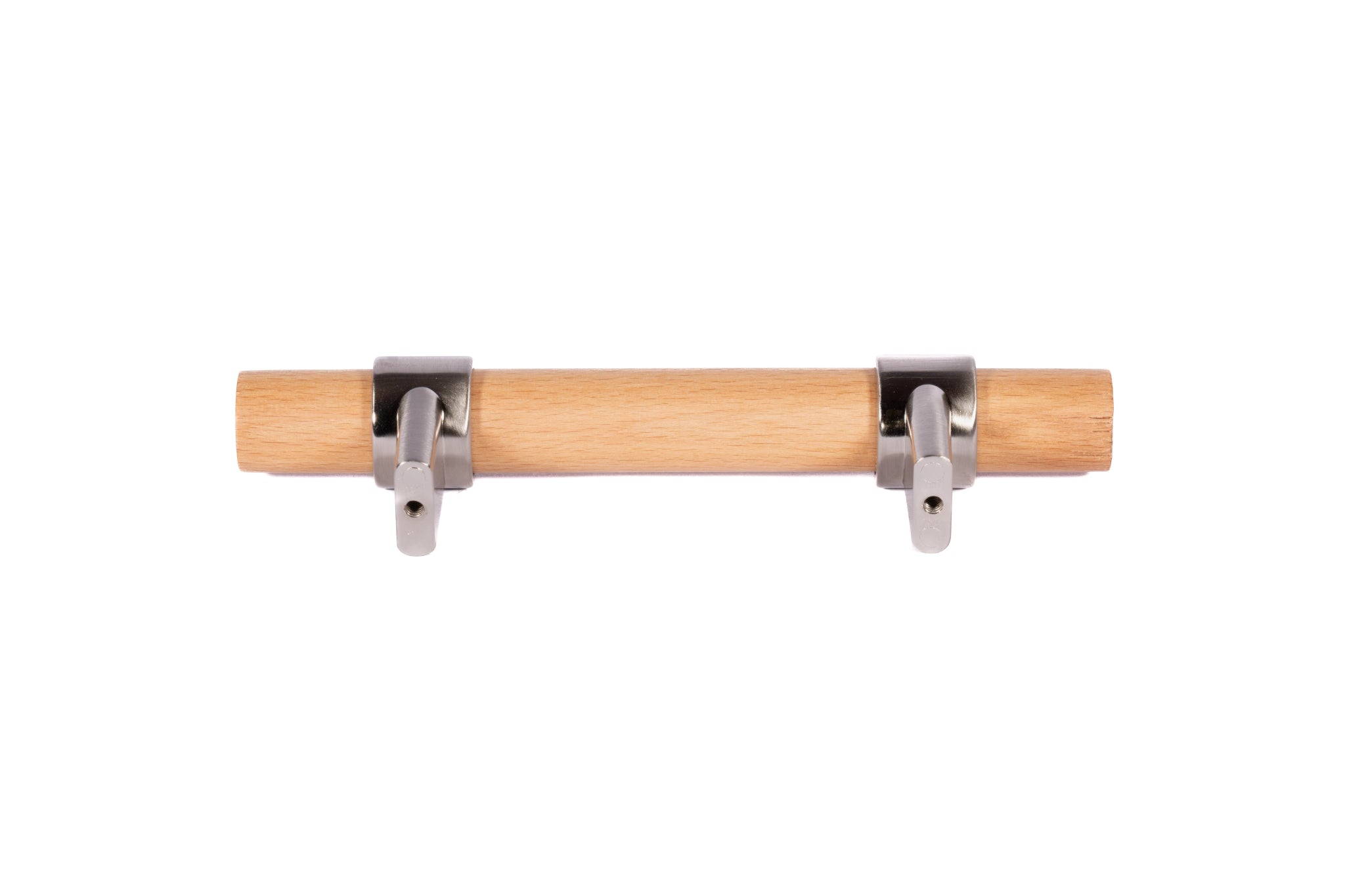 Mantara Walden Handle W-0035 is a modern zinc alloy and beech wood handle in silver ideal for kitchen and dresser drawers.