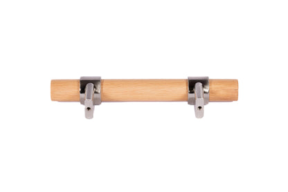 Mantara Walden Handle W-0035 is a modern zinc alloy and beech wood handle in silver ideal for kitchen and dresser drawers.