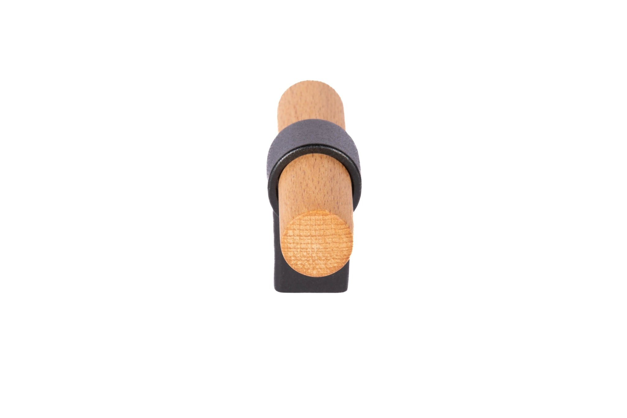 Mantara Walden Handle  W-0035 is a modern zinc alloy and beech wood Tbar handle in  black, ideal for kitchen and dresser drawers.