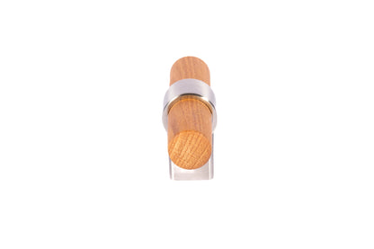 Mantara Walden Handle W-0035 is a modern zinc alloy and beech wood Tbar handle in silver ideal for kitchen and dresser drawers.