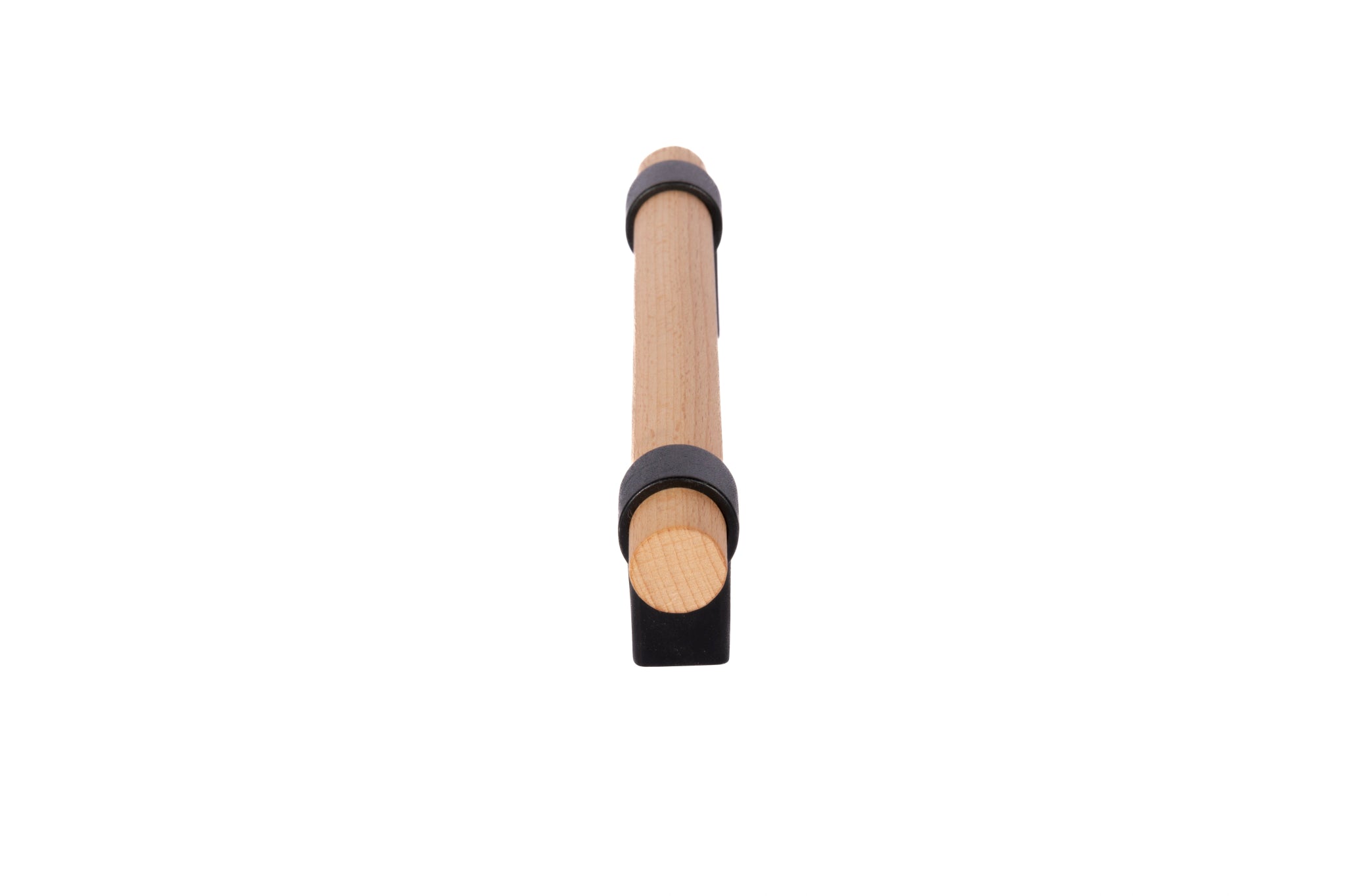 Mantara Walden Handle W-0035 is a modern zinc alloy and beech wood handle in  black ideal for kitchen and dresser drawers.
