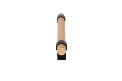 Mantara Walden Handle W-0035 is a modern zinc alloy and beech wood handle in  black ideal for kitchen and dresser drawers.